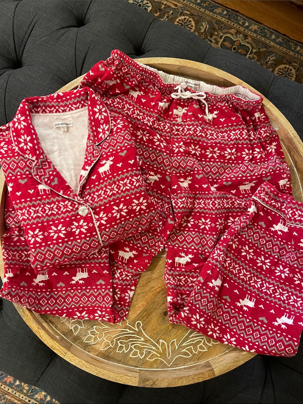 PJ Salvage Red Fair Isle Reindeer Pajama Set